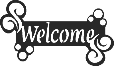 Welcome plaque sign - DXF CNC dxf for Plasma Laser Waterjet Plotter Router Cut Ready Vector CNC file
